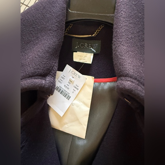 Jcrew NWT icon trench wool boulevard coat in Navy sz 0 - Picture 13 of 16